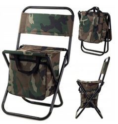 Folding tourist fishing chair with backrest