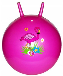 JUMPING RUBBER BALL WITH HORNS 45 CM FOR EXERCISE AND PLAY FLAMING 766 MADEJ