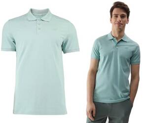 Men's 4F polo shirt, mint cotton polo shirt, size XL