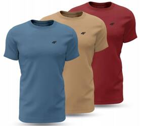 Men's T-shirts 4F 3-pack set mix color basic for everyday use