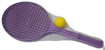 RACKETS WITH FOAM BALL PLASTIC BALLETS FOR TENNIS FLUO BAJA