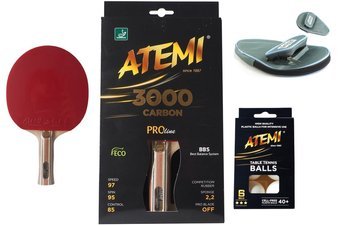 Set of ATEMI 3000 Racket + Cover + Balls