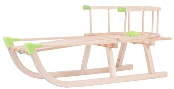 Solid wooden sled with backrest for children