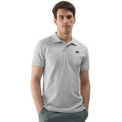 Men's 4F polo shirt, gray cotton polo shirt, size L