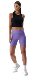 Short women's sports leggings 4F purple for running and gym F007 L