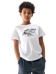 KOSZULKA SPORTOWA BIAŁY T-SHIRT DZIECIĘCY 4F M2210