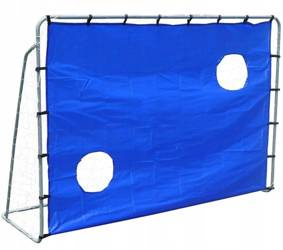 Football goal with a net and Enero shield