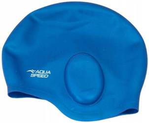 CZEPEK PŁYWACKI SILIKONOWY EAR CAP NA UCHO AQUA