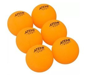 Atemi 3* Table Tennis Balls, Pack of 6