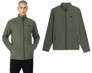 Men's Zip-Up Fleece Jacket with Stand-Up Collar 4F M052