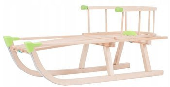 Solid wooden sled with backrest for children