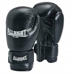 Allright 10 oz Black Leather Boxing Gloves