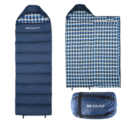 ŚPIWÓR LEKKI MUMIA TURYSTYCZNY 210x80 POKROWIEC RG CAMP COMFORT 250G CIEPŁY