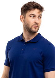 Men's 4F polo shirt, gray cotton polo shirt, size L