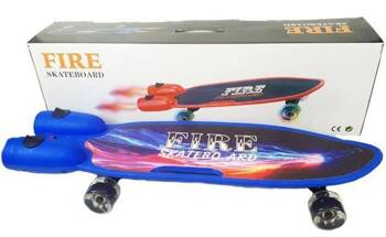 Skateboard Fire with LED Wheels, Smoke Sound, 6 cm Wheels