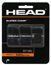 OWIJKI WIERZCHNIE OWIJKA TENISOWA HEAD SUPER COMP OVERGRIP CZARNE 3 SZTUKI