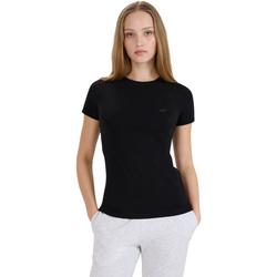 Women's Cotton T-Shirt 4F F1990 V-Neck
