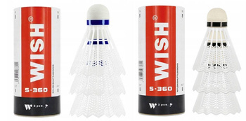 LOTKI NYLONOWE DO BADMINTONA S-360 WISH 3 SZTUKI
