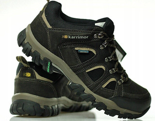 Trekking leather karrimor shoes in the mountains