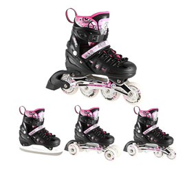 ŁYŻWOROLKI REGULOWANE Z WYMIENNĄ PŁOZĄ HOKEJOWĄ NILS NH10905 KÓŁKA LEDOWE