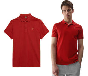 Męska koszulka 4F polo czerwona bawełniana polówka r XXL